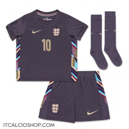 Inghilterra Jude Bellingham #10 Seconda Maglia Bambino Europei 2024 Manica Corta (+ Pantaloni corti)